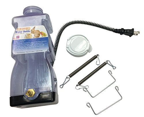 Farm Innovators Model HRB-20 Heated Water Bottle for Rabbits, 32-Ounce, 20-Watt, 4.2 x 4.2 x 11.5 inches ; 1 pounds, White - size: 4.2 x 4.2 x 11.5 inches ; 1 pounds