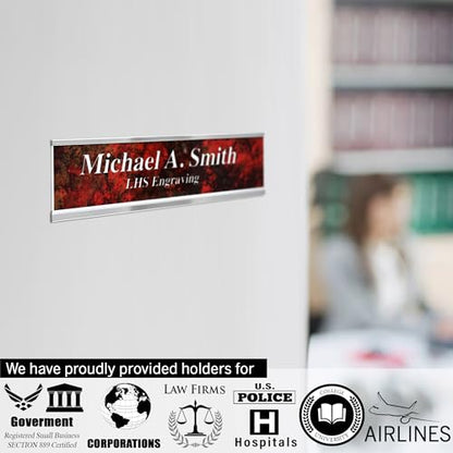 Custom Engraved Office Door Name Plate & Desk Signs, Light Blue, 2x4 - color: B1 - Light Blue & White Lettering, size: 2in x 4in (5.1cm x 10.1cm)