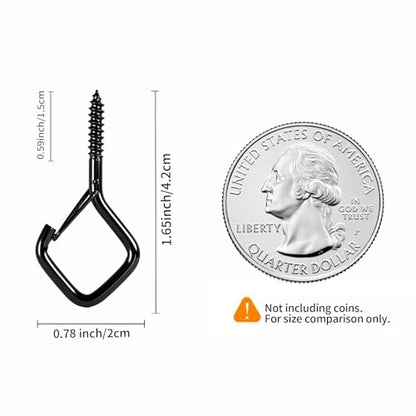52 PCS 1.65IN Safety Buckle Small Screw Hooks for Plants, Lights - size: 1.65IN