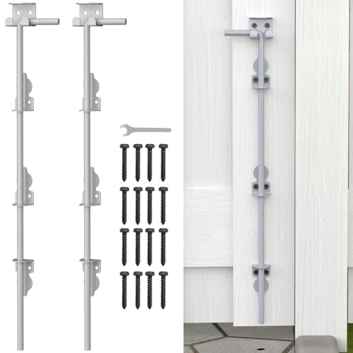 36" Cane Bolt Drop Rod for Gate, Silver Heavy Duty Gate Latch 2 Pack - color: 36"-Silver, size: 2 Pack
