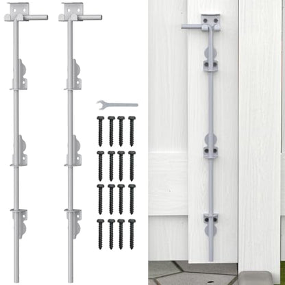36" Cane Bolt Drop Rod for Gate, Silver Heavy Duty Gate Latch 2 Pack - color: 36"-Silver, size: 2 Pack