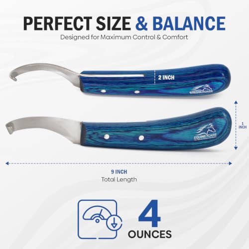 Equine Care Right-Handed Hoof Knife, J2 Stainless Steel, Farrier Tool