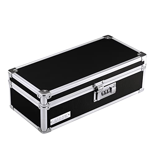 Vaultz Locking Medicine Storage Box, Combo Lock, 3.75x11.88x5.25, Black - color: Black