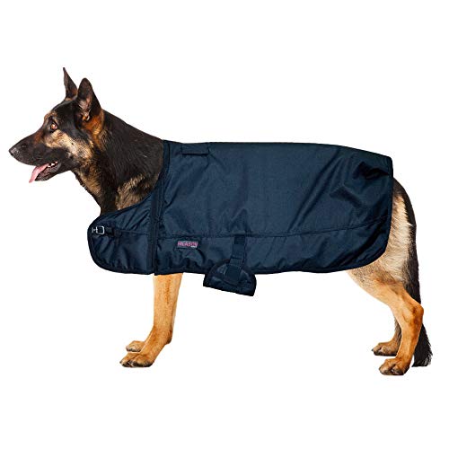 Waterproof Dog Winter Coat Hilason 600D Ripstop Heavy Duty Insulated Dog Blanket Fleece Lined Cold Weather Jacket for Small Medium Large Dogs - color: Black, size: Small