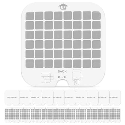 20 PCS Flying Insect Refills for Indoor Fly Light Trap, Indoor Fly Trap Plug-in Insect Trap Replacement Mosquito Sticky Glue Boards (White) - color: White