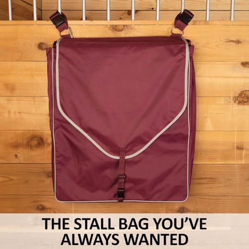 Schneiders Supreme Stall Front Large Horsewear Bag II | Durable 600D Polyester | Teflon Coated | Removable Plexiglass Bottom | Portable & Easy to Hang | Color Burgundy - color: Burgundy