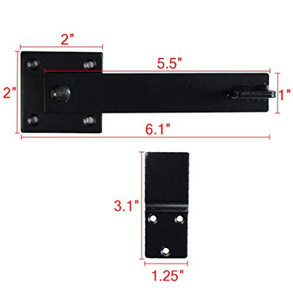 5.5" Fence Gate Latch Barn Door Flip Hardware Farm Lock Heavy Duty Wrought Iron, Matte Black