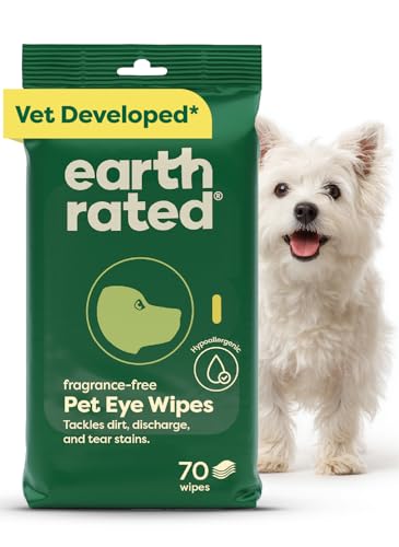 Earth Rated Dog Eye Wipes, Vet Developed, Unscented, Removes Dirt, 70ct - color: Eye Wipes Unscented, size: 70 Grooming Wipes