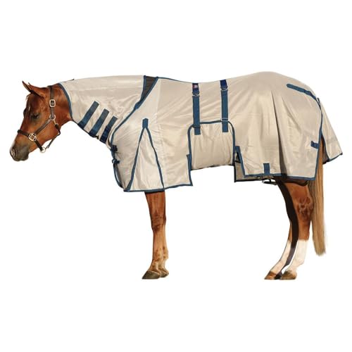 Schneiders Soft Interlock Mesh II Attached Neck Euro Bellyband Leg Shield Horse Fly Sheet | 80% UV Protection | SilverTek Lining