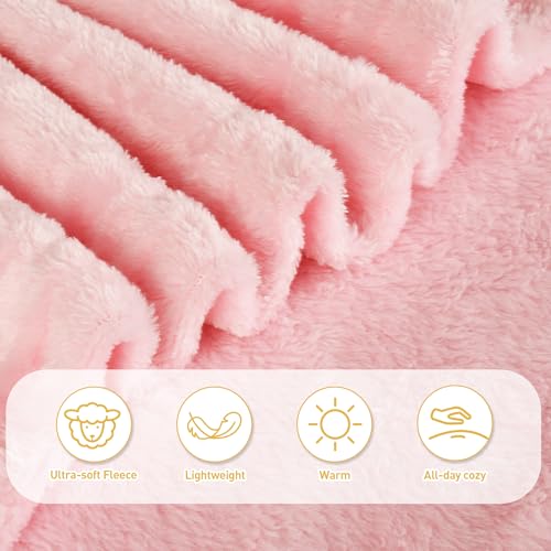 Catalonia Wearable Blanket with Sleeves for Women & Men, Fleece Wrap Throw - color: Pink