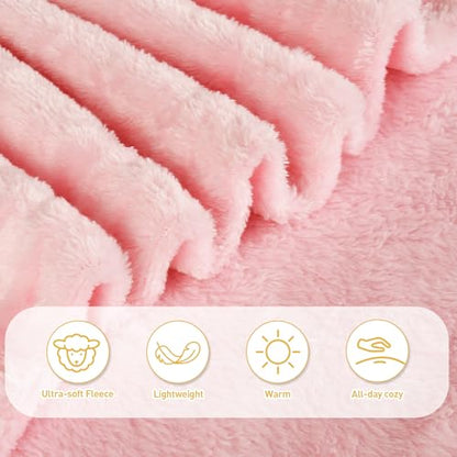 Catalonia Wearable Blanket with Sleeves & Foot Pocket for Adults - color: Pink, size: Fleece