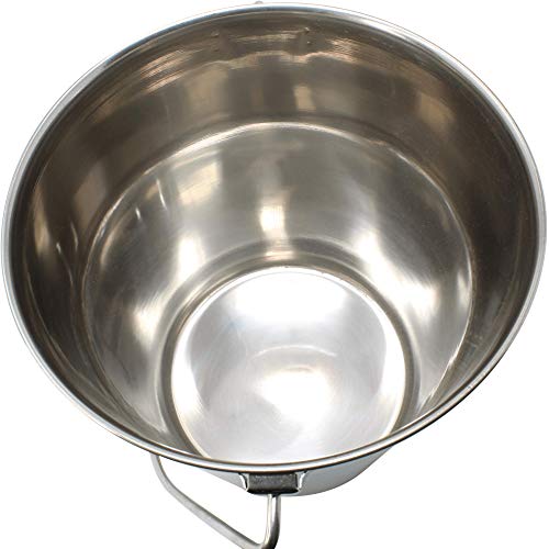 800101 4 Quart Stainless Steel Pail Bonka Bird Toys Durable Shiny Pets Food Water Liquid Treat Feed - size: (4) Quart