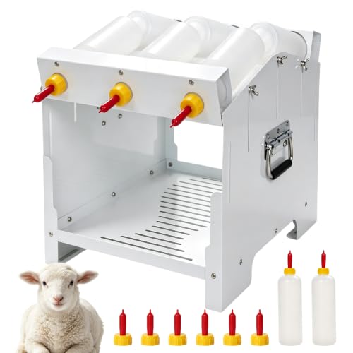 6-Slot Lamb Feeding Station with 8 Bottles & 6 Nipples