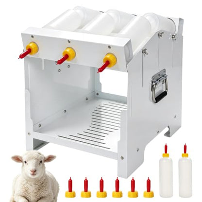 6-Slot Lamb Feeding Station with 8 Bottles & 6 Nipples