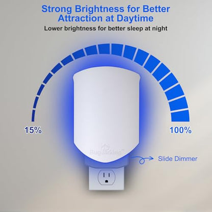 Flying Insect Trap for Fruit Flies,Gnats,1 Devices & 3 Refills | Plug-in UV Light for House flies, Silent Sticky Catcher for Indoor Use