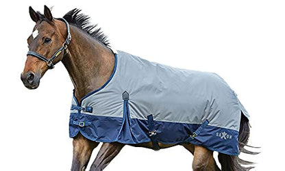 Saxon 600D with Gusset Standard Neck Lite II, Grey/Navy Check, 84" - color: Grey/Navy Check, size: 84"