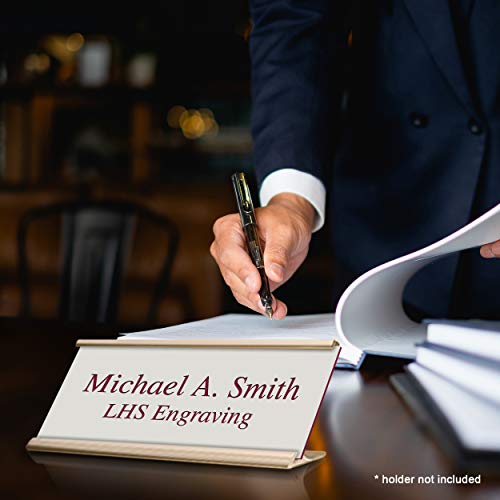 Custom Engraved Office Door Name Plate & Desk Signs, Gray, 2x4 - color: B21 - Gray & Maroon Lettering, size: 2in x 4in (5.1cm x 10.1cm)