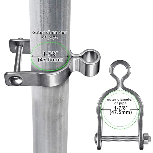 Insaga 2Pack Heavy Duty Wall Mount Gate Hinges, 304 Stainless Steel Chain Link Fence Gate Hinges for Farm, 1-7/8" Pipe Gate Hinge with 5/8" Pin, T-Post Gate Hinge Kit for Wooden & Metal Fence - size: 1-7/8''-2Pack
