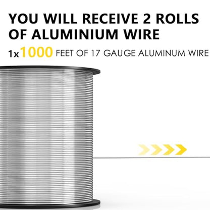 1000 ft 17 Gauge Aluminum Electric Fence Wire for Garden Fence, Electric Fence, Chicken Wire Fence,High Conductivity and Durability