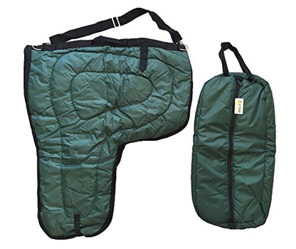AJ Tack Western Padded Saddle and Bridle Carrier Set - color: Green
