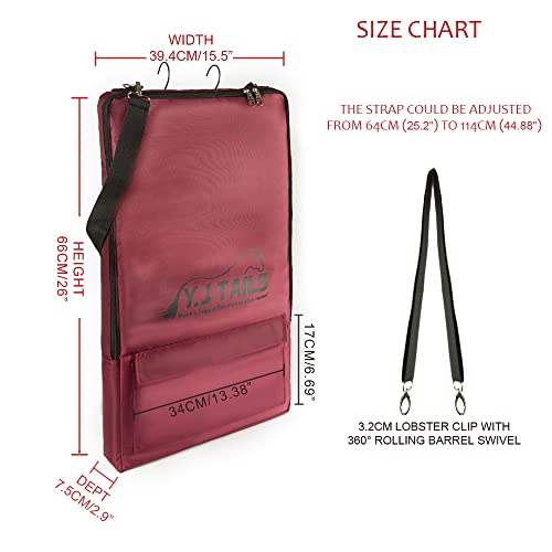 Horse Bridle Bag, Horse Tack Carry Bag with 3 Prong Tack Rack for Halters, Bridle, Harness, Equestrian Reins, Bits and Headstalls (Wine Red)