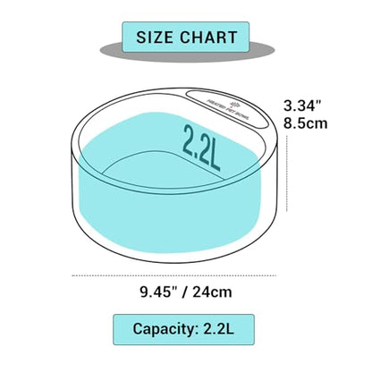 Heated Dog Bowl, Heated Water Bowl for Outdoor Cats, Winter Dog Water Dish with AntiBite Wire Heating Chicken Waterer Smart Thermal Bowl for Rabbits Birds Feral Animals, 35W 2.2L - size: 2.2L(Green)