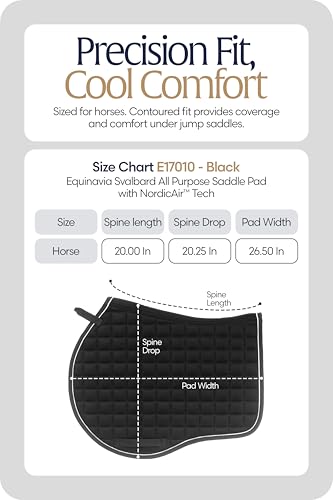 Equinavia Svalbard NordicAir Tech Horse Saddle Pad, Equestrian Saddle Pads - color: Black