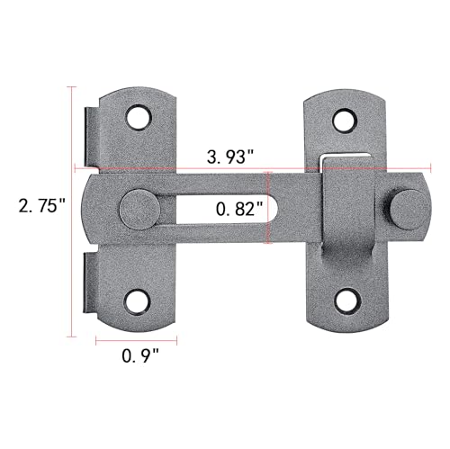 2 Packs Grey Stainless Steel Barn Door Latch Bi-fold Door Lock - color: Gray