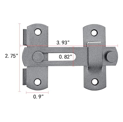 2 Packs Grey Stainless Steel Barn Door Latch Bi-fold Door Lock - color: Gray