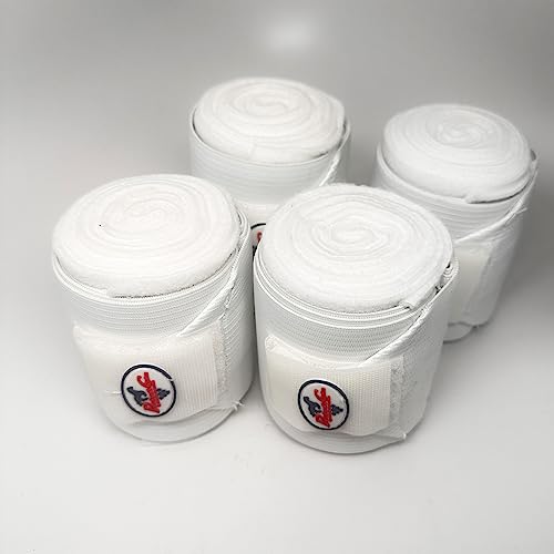 Professionals Choice Equine Combo Bandage Wraps Value Pack, Set of 4 (Universal Size) - color: White
