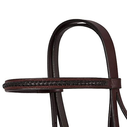 Schneiders Pinnacle Raised Braided Hunter Bridle | Includes Matching Laced Reins for Horses | Handcrafted English Tradition | Chestnut Raised Braiding - color: Chestnut