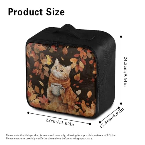 Thanksgiving Pet First Aid Bag Empty Travel Rescue Pouch Medical Bags First Responder Storage Compact Medicine Bag for Car Home Office Kitchen Outdoor Fall Maple Cat - color: Thanksgiving Fall Maple Cat