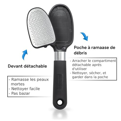 Rikans Foot File Foot Rasp Callus Remover Dead Skin Remover Double Sided Foot Scrubber Foot Care Pedicure Tool to Remove Hard Skin Can Be Used Wet or Dry Skin High Grade Stainless Steel File