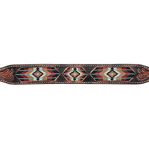 Circle Y Distressed Southwestern Beaded Breast Collar for Horse