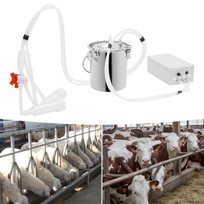 Miking Machine, 2in1 Electric Automatic Pulsation Vacuum Milker, 3/5/10/14l Portable Milker for Cows and Sheep (3 L) - size: 3 L