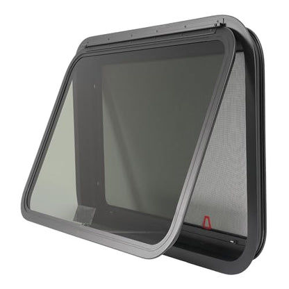 HECASA 30"W x 20"H RV Emergency Exit Window w/Trim Ring & Screen Tinted - size: 30" W x 20" H