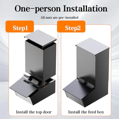 Hog Feeder Black, 2.5 Bushels Capacity - color: Black, size: Single Door