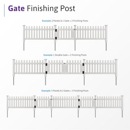 WamBam Newport 3ft White Vinyl Finishing Post - color: Newport Finishing Post