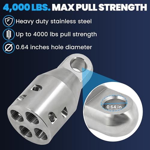 69700 Penguin Puller Sr. Wire Pulling Attachment Head 4,000 lbs Max Pull | Electrical Cable Pulling Grip Tool for 3/0 4/0 250 350 MCM Copper & Aluminum Wires