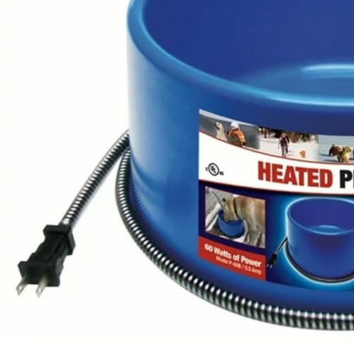 Farm Innovators Premium Plastic Heated Pet Water Bowl, 60 Watts, Blue