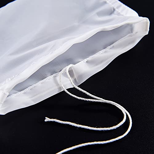 6 Pieces Nut Milk Bags Nylon Food Strainer Bags 200 Micron Milk Filter Bag Nylon Straining Bag Fine Mesh Nut Milk Bag Fine Mesh Filter Bag Coffee Filter Bag Tea Filter Bag(White, 6x8 inch)