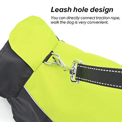 Vizpet Dog Raincoat Waterproof Coats,Dog Jacket High Visibility Warm Vest Dog Clothes for Small Medium Large Dogs(Green-M) - size: Green-M