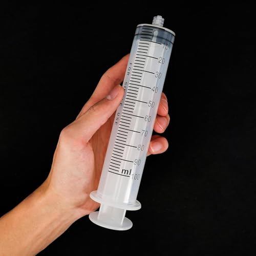 2pcs 100ml Plastic Syringes with 2pcs 47in Flexible Tubing and Luer Tips