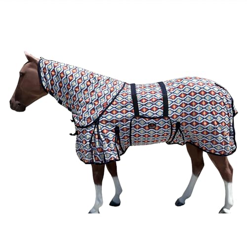 HILASON Horse Fly Sheet Breathable Mesh UV Protection Mosquito Bug Summer - color: Aztec, size: 66 In