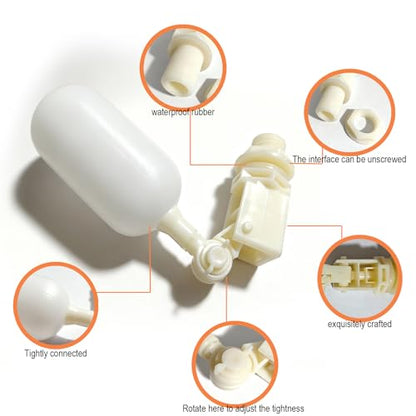 Float Valve 1/2 Inch 2 Pack, Water Trough Float Valve with Adjustable Arm Filter for Dog Livestock Fountain