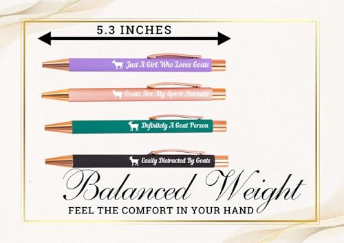 InnoBeta Goat Gifts for Goat Lovers for Women & Girls, Ballpoint Pen Set of 4, Perfect for Birthday, Christmas, Mother's Day