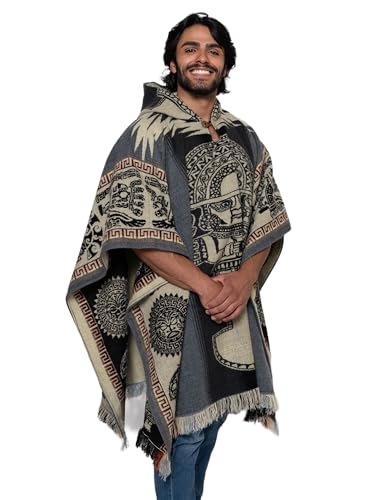 Alpaca Land, Handmade Ecuadorean Alpaca Wool Ponchos - color: Grey Atacames