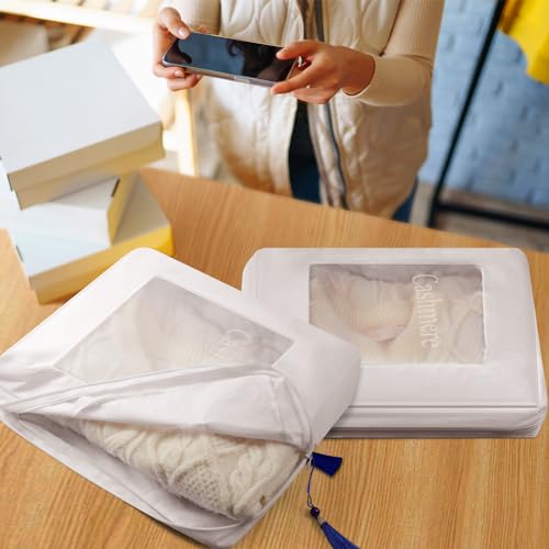 2 Pcs Sweater Storage Bags Garment Moth Protection Pouch Cotton