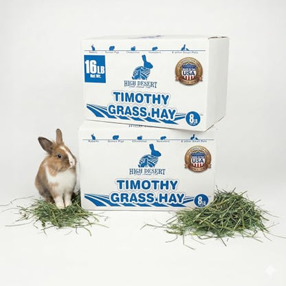 High Desert 2nd Cutting Timothy Hay for Rabbits, Guinea Pigs, 16 lb | Soft Leafy Texture With Balanced Fiber, Supports Healthy Digestion, Great For Chinchillas, Hand Packed in the USA, Low Dust - size: 16 Pound (Pack of 1)