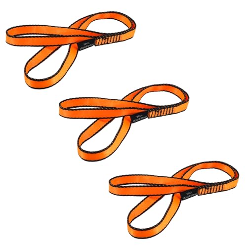 NewDoar 16mm Climbing Sling UIAA CE Certified,23KN EN566 Certified,Climbing Utility Cord Rock Climbing,Creating Anchors System,Rappelling Gear,Perfect for Tree Work - color: Orange, size: 24"/60cm/3pcs